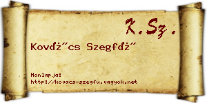 Kovács Szegfű névjegykártya